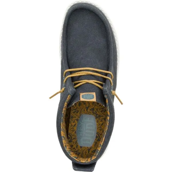 HEY DUDE WALLY MID WAXED CANVAS Pánska voľnočasová obuv, tmavo modrá, veľkosť