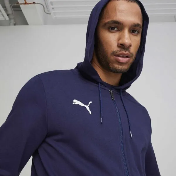 Puma TEAMGOAL CASUALS HOODED Pánska mikina, tmavo modrá, veľkosť