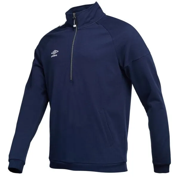 Umbro PIERS Pánska mikina s krátkym zipsom, tmavo modrá, veľkosť