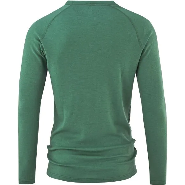 Bula GEO MERINO WOOL CREW Pánske tričko s dlhým rukávom, zelená, veľkosť