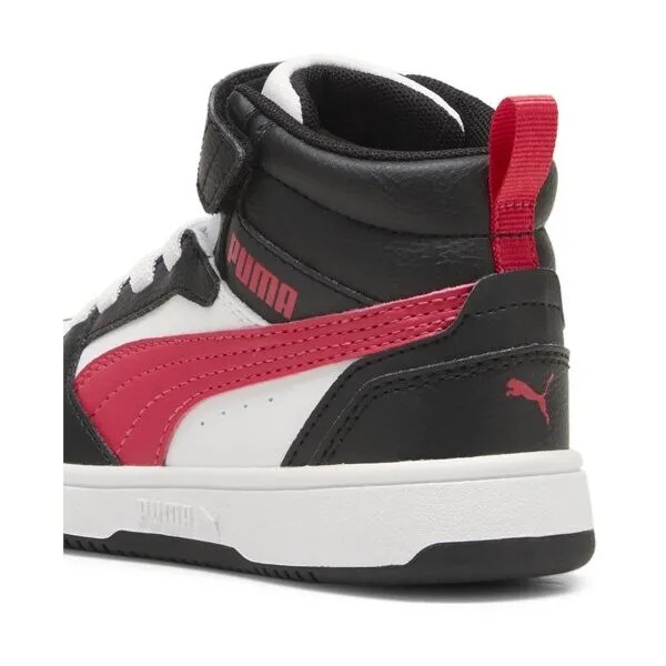Puma REBOUND V6 MID AC+ PS Detská vychádzková obuv, biela, veľkosť 28