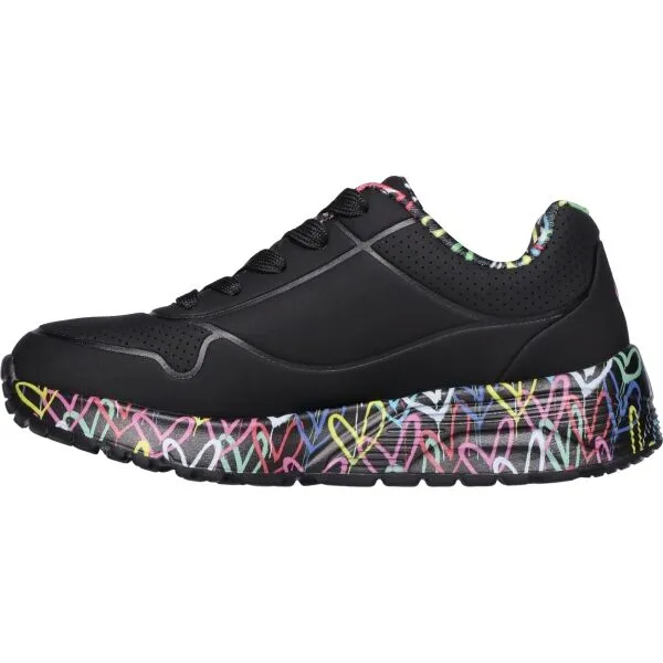 Skechers UNO LITE - LOVELY LUV Detská voľnočasová obuv, čierna, veľkosť