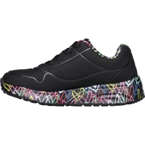 Skechers UNO LITE - LOVELY LUV Detská voľnočasová obuv, čierna, veľkosť
