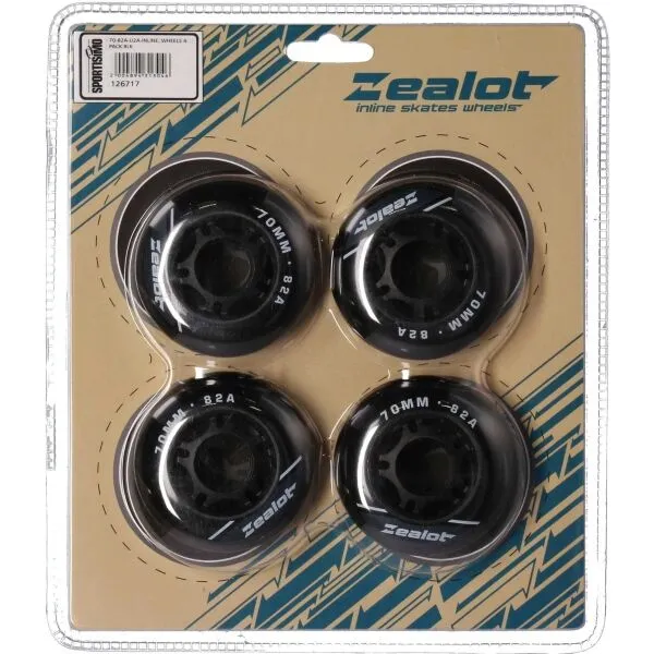 Zealot INLINE WHEELS 4 PACK 70-82A Set in-line koliesok, čierna, veľkosť