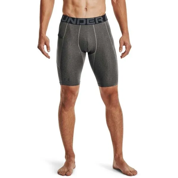 Under Armour HG ARMOUR LONG SHORTS Pánske kompresné kraťasy, sivá, veľkosť