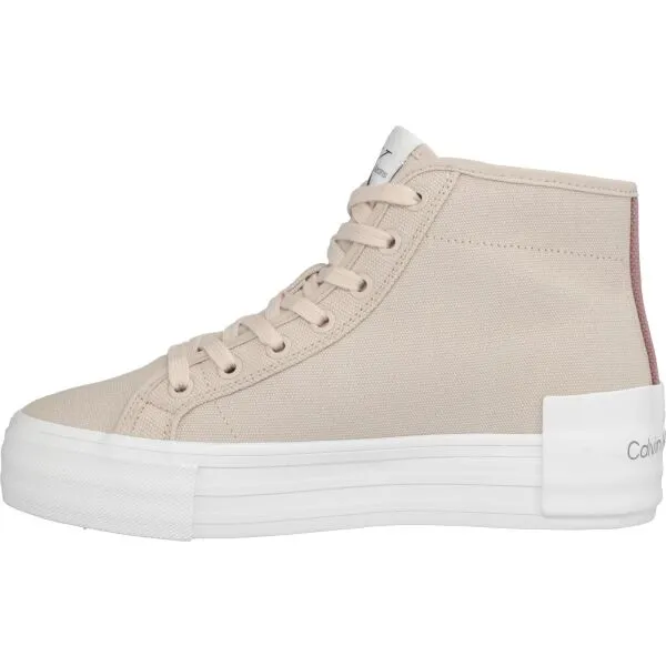 Calvin Klein BOLD VULC FLATF MID Dámske členkové tenisky, béžová, veľkosť