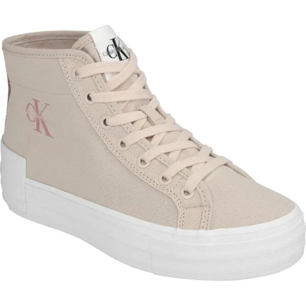 Calvin Klein BOLD VULC FLATF MID Dámske členkové tenisky, béžová, veľkosť