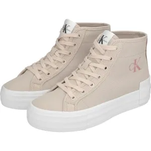 Calvin Klein BOLD VULC FLATF MID Dámske členkové tenisky, béžová, veľkosť