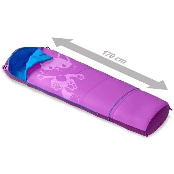 Crossroad FLEXY Juniorský spací vak, fialová, veľkosť 170 cm - ľavý zips