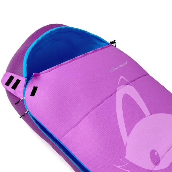 Crossroad FLEXY Juniorský spací vak, fialová, veľkosť 170 cm - ľavý zips