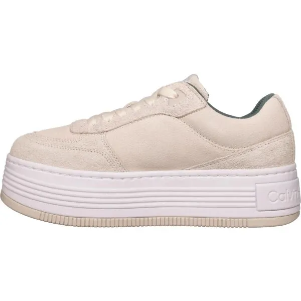 Calvin Klein BOLD PLATF LACEUP LOW MG SUEDE Dámske tenisky, béžová, veľkosť