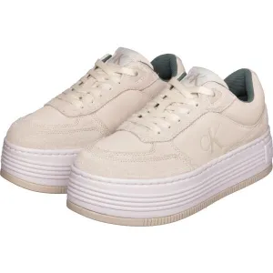 Calvin Klein BOLD PLATF LACEUP LOW MG SUEDE Dámske tenisky, béžová, veľkosť