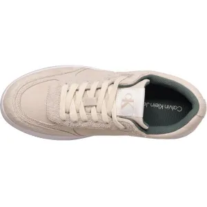 Calvin Klein BOLD PLATF LACEUP LOW MG SUEDE Dámske tenisky, béžová, veľkosť