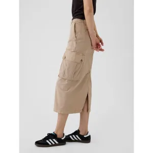 GAP UTILITY MIDI Dámska sukňa, béžová, veľkosť