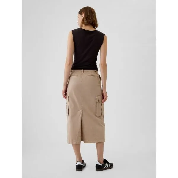 GAP UTILITY MIDI Dámska sukňa, béžová, veľkosť
