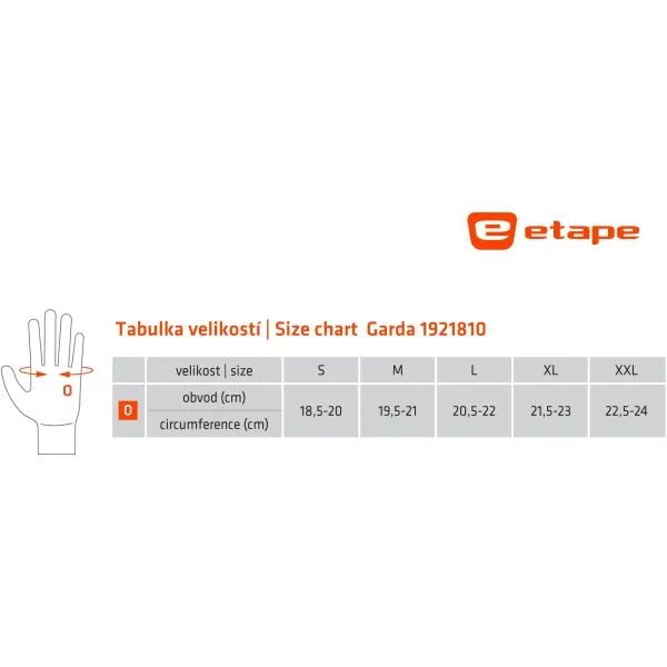 Etape GARDA Cyklistické rukavice, čierna, veľkosť