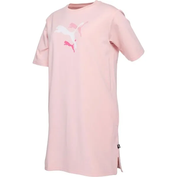 Puma ESS+ LOGO POWER TEE DRESS TR Dámske šaty, ružová, veľkosť