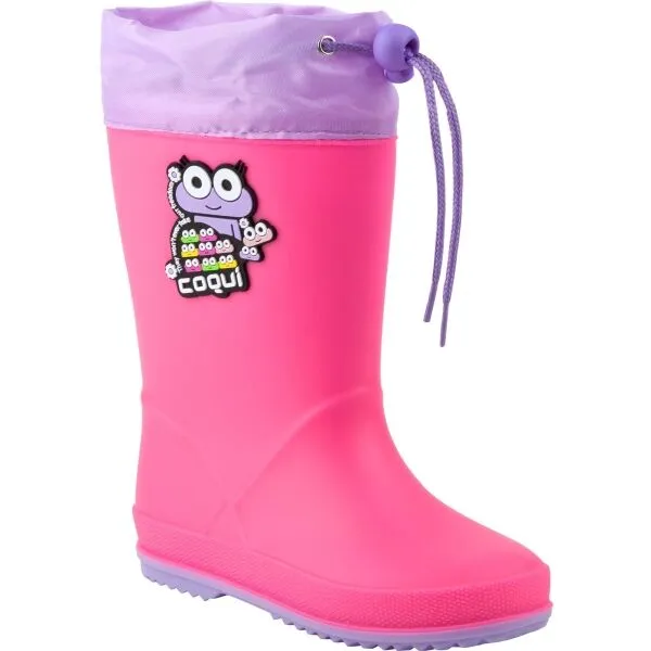 Coqui RAINY COLLAR Detské čižmy, ružová, veľkosť