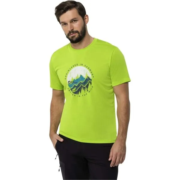 Jack Wolfskin HIKING T M Pánske funkčné tričko, svetlo zelená, veľkosť