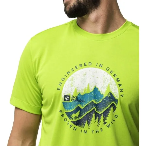 Jack Wolfskin HIKING T M Pánske funkčné tričko, svetlo zelená, veľkosť