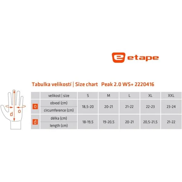 Etape PEAK 2.0 WS Zimné rukavice, čierna, veľkosť
