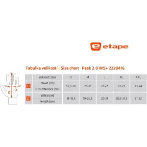 Etape PEAK 2.0 WS Zimné rukavice, čierna, veľkosť