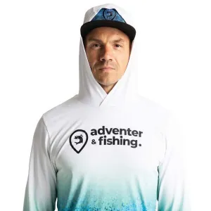 ADVENTER & FISHING UV HOODED Pánske funkčné hooded UV tričko, svetlomodrá, veľkosť