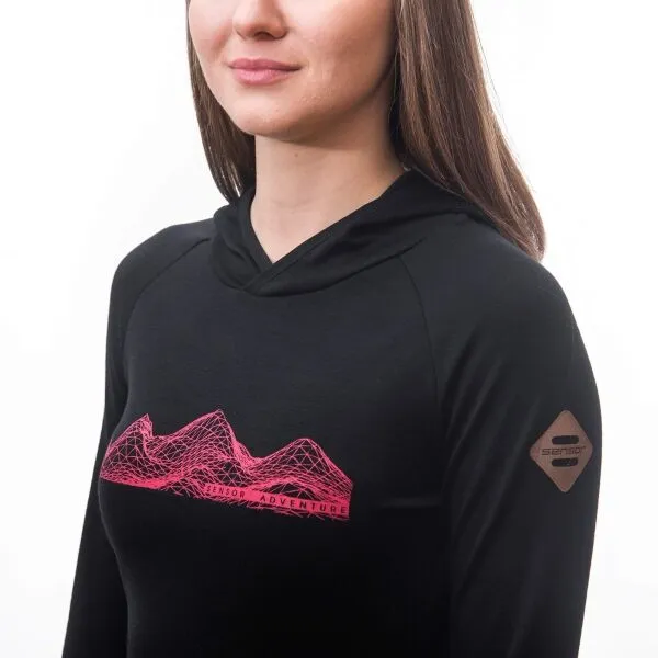 Sensor MERINO UPPER MOUNTAINS W Dámska mikina, čierna, veľkosť