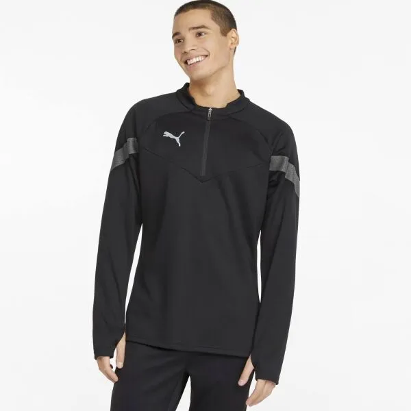 Puma TEAMFINAL TRAINING 1/4 ZIP TOP Pánska športová mikina, čierna, veľkosť