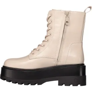 Calvin Klein FLATFORM HIGH LACE UP Dámska členková obuv, béžová, veľkosť