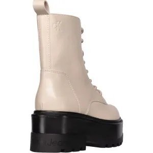 Calvin Klein FLATFORM HIGH LACE UP Dámska členková obuv, béžová, veľkosť