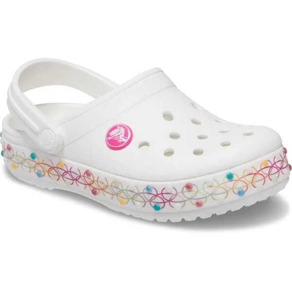 Crocs CROCBAND STRETCH NECKLACE Detská nazúvacia obuv, biela, veľkosť 32/33