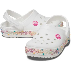 Crocs CROCBAND STRETCH NECKLACE Detská nazúvacia obuv, biela, veľkosť 32/33
