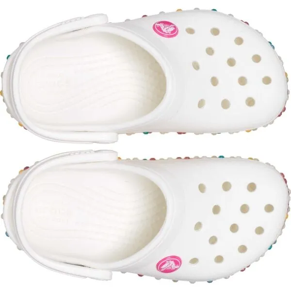Crocs CROCBAND STRETCH NECKLACE Detská nazúvacia obuv, biela, veľkosť 32/33