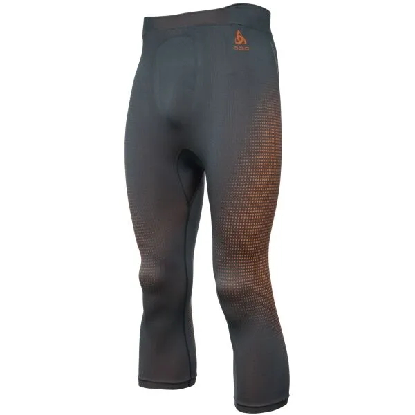 Odlo BL BOTTOM 3/4 PERFORMANCE WARM ECO Pánske funkčné trojštvrťové nohavice, tmavo sivá, veľkosť