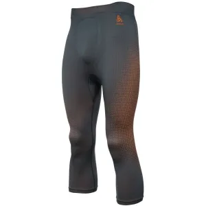 Odlo BL BOTTOM 3/4 PERFORMANCE WARM ECO Pánske funkčné trojštvrťové nohavice, tmavo sivá, veľkosť