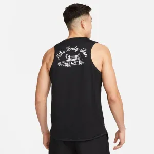 Nike DF MILER TANK DYE Pánske tielko, čierna, veľkosť XXL