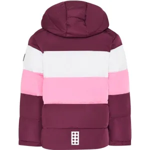 LEGO&reg; kidswear LWJIPE 705 JACKET Dievčenská zimná bunda, vínová, veľkosť