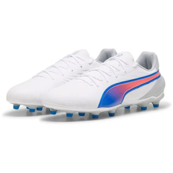 Puma KING MATCH FG/AG Pánske kopačky, biela, veľkosť 46