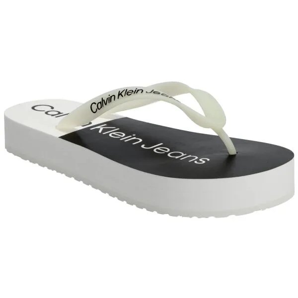 Calvin Klein BEACH SANDAL FLATFORM Dámske žabky, biela, veľkosť