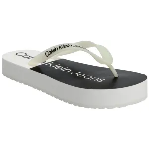 Calvin Klein BEACH SANDAL FLATFORM Dámske žabky, biela, veľkosť