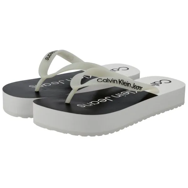 Calvin Klein BEACH SANDAL FLATFORM Dámske žabky, biela, veľkosť
