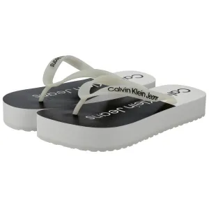 Calvin Klein BEACH SANDAL FLATFORM Dámske žabky, biela, veľkosť