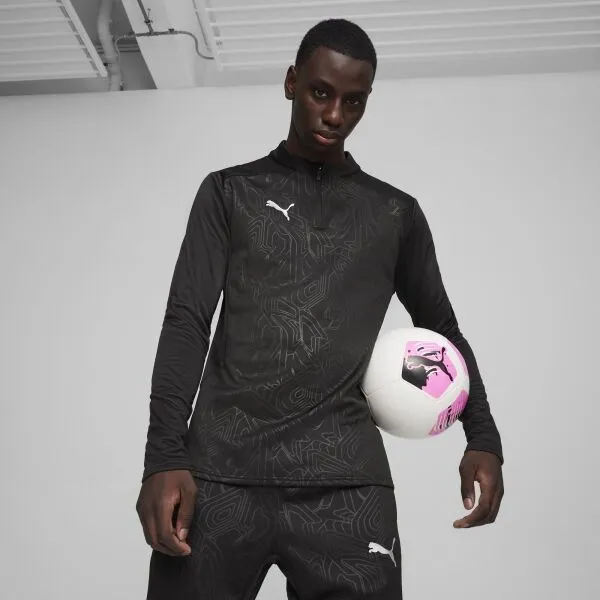 Puma TEAMFINAL WARM TOP Pánska futbalová mikina, čierna, veľkosť