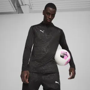 Puma TEAMFINAL WARM TOP Pánska futbalová mikina, čierna, veľkosť