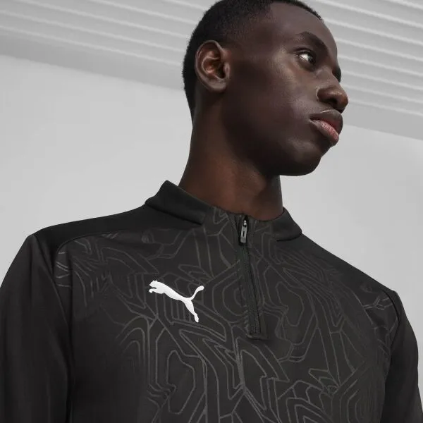 Puma TEAMFINAL WARM TOP Pánska futbalová mikina, čierna, veľkosť