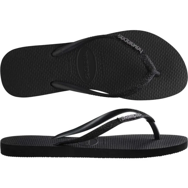 HAVAIANAS SLIM GLITTER II Dámske žabky, čierna, veľkosť 43/44