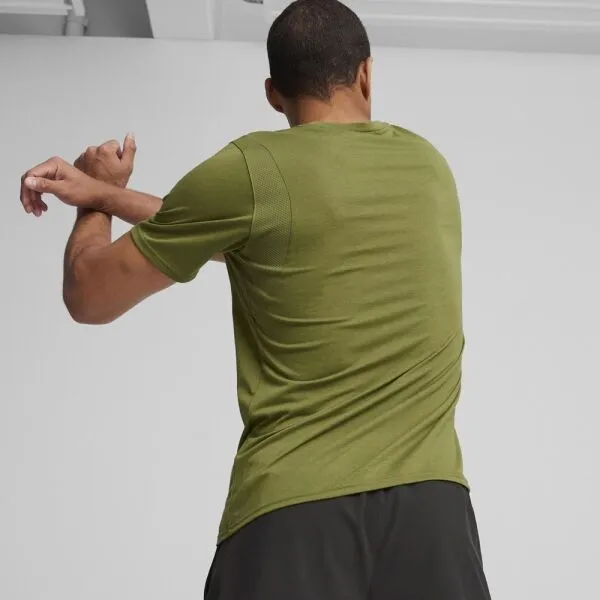 Puma FIT TRIBLEND ULTRABREATHE TEE Pánske športové tričko, khaki, veľkosť