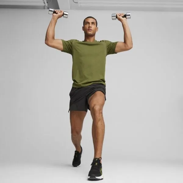 Puma FIT TRIBLEND ULTRABREATHE TEE Pánske športové tričko, khaki, veľkosť