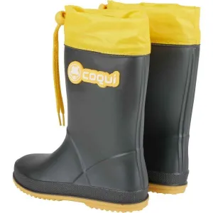Coqui RAINY COLLAR FUR Detské gumáky, čierna, veľkosť